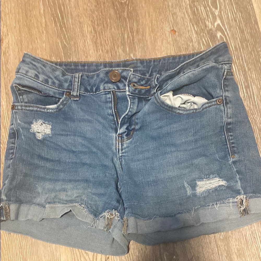 SO Blue Jean Shorts Distressed Frayed Hem